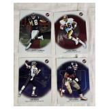 Lot of 2002 Topps Platinum Football Cards Featuring Tom Brady, Randy Moss, and Jeff Garcia Relic Card