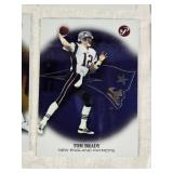 Lot of 2002 Topps Platinum Football Cards Featuring Tom Brady, Randy Moss, and Jeff Garcia Relic Card