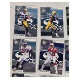 Lot of 1998 Upper Deck UD Choice and Starquest and Rookquest Football Cards Featuring Randy Moss/Jerry Rice, Brett Favre, and Deion Sanders