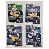 Lot of 1998 Upper Deck UD Choice and Starquest and Rookquest Football Cards Featuring Randy Moss/Jerry Rice, Brett Favre, and Deion Sanders