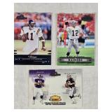 Early 2000s Playoff Prestige Football Cards Featuring Jerry Rice, Kurt Warner, Emmitt Smith, and Donovan McNabb