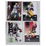 Lot of 1999 and 2002 Upper Deck Ovation Football Cards Featuring Key Players Including Chris Chandler, Corey Dillon, Marvin Harrison, and Michael Vick