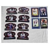 Various 2001 Crown Royale Football Cards Featuring Mark Brunell, Terrell Davis, Brett Favre, and Donovan McNabb