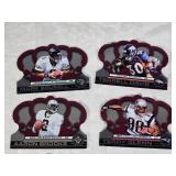 Various 2001 Crown Royale Football Cards Featuring Mark Brunell, Terrell Davis, Brett Favre, and Donovan McNabb