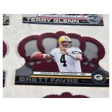 Various 2001 Crown Royale Football Cards Featuring Mark Brunell, Terrell Davis, Brett Favre, and Donovan McNabb