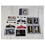 Lot of 10 Football Cards Featuring Tom Brady, Brett Favre, Kurt Warner, and Jerome Bettis