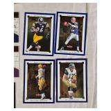 Lot of 10 Football Cards Featuring Tom Brady, Brett Favre, Kurt Warner, and Jerome Bettis