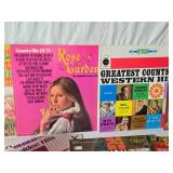 Country Music Vinyl Records Collection "Rose Garden," "Greatest Country Western Hits," and "Big Country Hits."