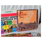 Country Music Vinyl Records Collection "Rose Garden," "Greatest Country Western Hits," and "Big Country Hits."