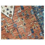 Rugs - Persian-Style Runner Pair, Orange Field & Navy Border