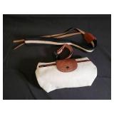 Canvas Pouch - Leather Flap & Straps