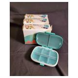 Travel Pill Container - Miqzwers - Teal 4-Compartment