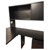 O - Techline L-Shaped Office Desk with Drawers and Cabinet