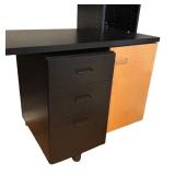 O - Techline L-Shaped Office Desk with Drawers and Cabinet