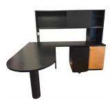O - Techline L-Shaped Office Desk with Drawers and Cabinet
