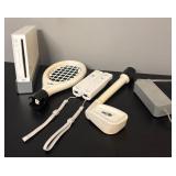 O - Nintendo Wii RVL-001 Console with 2 Remotes, NERF Sports Attachments and Power Adapter