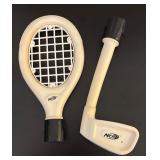 O - Nintendo Wii RVL-001 Console with 2 Remotes, NERF Sports Attachments and Power Adapter