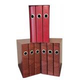O - Set of 3 Boxed Binders Sets with Faux Leather Pattern