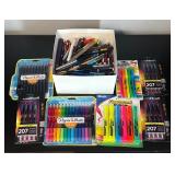 O - Assorted Pen and Highlighter Collection with Paper Mate, Uni-ball, Sharpie and More