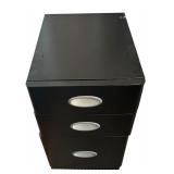 O - Black Metal 3-Drawer File Cabinet