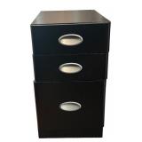 O - Black Metal 3-Drawer File Cabinet