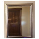 E - Rectangular Wall Mirror with Textured Silver Frame