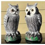 SY - Pair of Resin Yard Owl Decoys