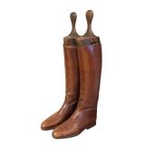 MB - Vintage Riding Boots with Antique Faulkner and Son Wooden Boot Trees