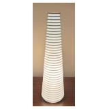 MB - White Ribbed Ceramic Table Lamp