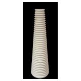 MB - White Ribbed Ceramic Table Lamp