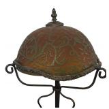 O - Vintage Table Lamp with Decorated Dome Shade