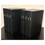 O - Set of 5 Sets of Faux Crocodile Boxed Binders in Black, Red and Brown