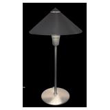 O - Modern Brushed Metal Table Lamp with Conical Shade