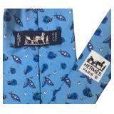 O - Set of 2 Hermes Silk Neck Ties - Airplane and Ladybug Designs