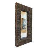 E - Rectangular Woven Framed Mirror