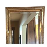 K - Beveled Mirror with Gold Beaded Frame