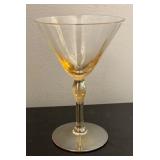 O - Set of 6 Vintage Amber Stemware Cocktail Glasses