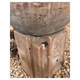 Pair of Large Concrete Garden Planters on Pedestal Bases, 3 Feet Tall