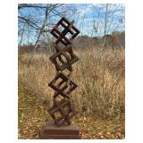 Metal Geometric Outdoor Sculpture 73 Inch Tall