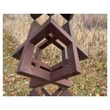 Metal Geometric Outdoor Sculpture 73 Inch Tall