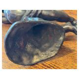 LR - Pair of Department 56 Cast Metal Cherub Candle Holders with Trumpets