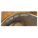 Domar Israel 925 Sterling Silver and Glass Vase Pair with Malachite, Carnelian, and Onyx Accents