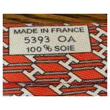Hermes Paris 100% Silk Tie Orange H Pattern Made in France / Hermes Silk Tie 5393