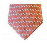 Hermes Paris 100% Silk Tie Orange H Pattern Made in France / Hermes Silk Tie 5393
