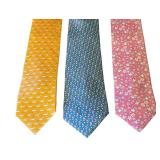Set of 3 Salvatore Ferragamo Silk Neck Ties with Animal and Floral Prints