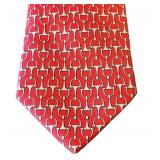 HermÃ¨s Paris 100% Silk Red Horsebit Motif Tie