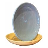 LR - Pair of Fiesta First 500 Serving Bowls Blue and Yellow