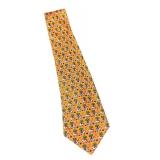 Hermes Paris Silk Tie with Cow and Tree Motif