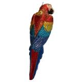 JW Glass Parrot Holiday Ornament with Multicolor Glitter Finish