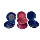 LR - Set of 4 Fiesta Bowls and 3 Bread Plates